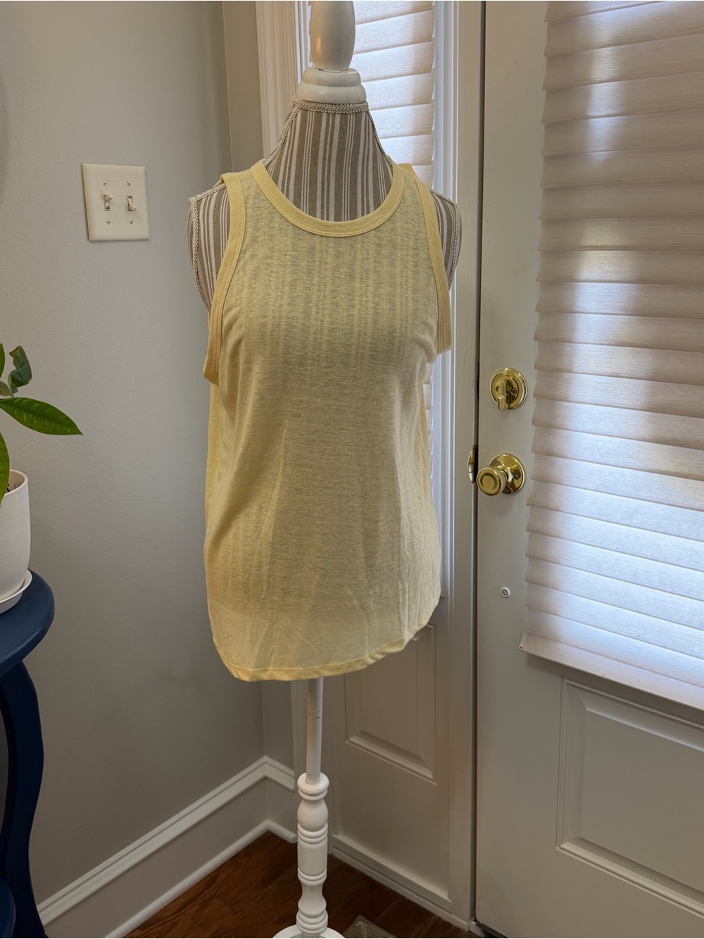 a new day Pale Yellow burnout Tank